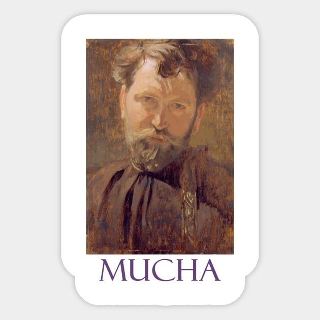 Self-Portrait by Alphonse Mucha Sticker by Naves